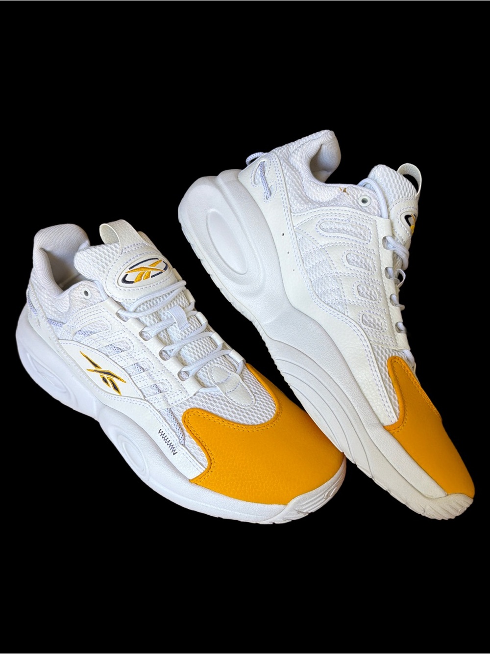Reebok A.I. SOLUTION Mid White & Yellow Athletic Sneakers *NEW* men’s size 11 🦅 - Picture 5 of 15